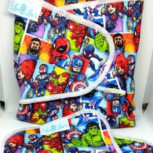 Superheroes cloth diaper preflat
